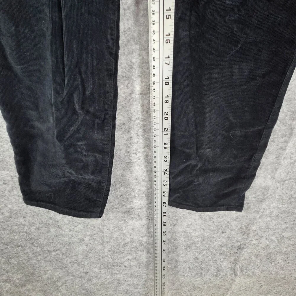 J. Crew Corduroy Pants Straight Leg Flat Front Classic Black Women's Size 29
